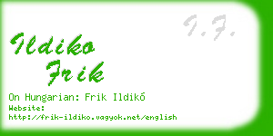 ildiko frik business card